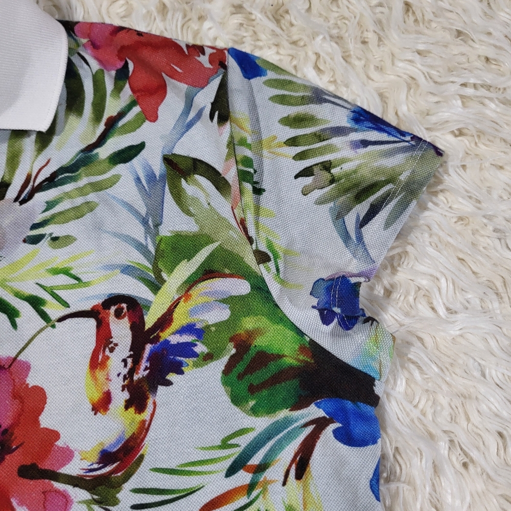 Sara Roka Floral Polli Mini Polo Dress Size 46 - Picture 4 of 16